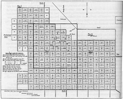 Early Map of Great Salt Lake City